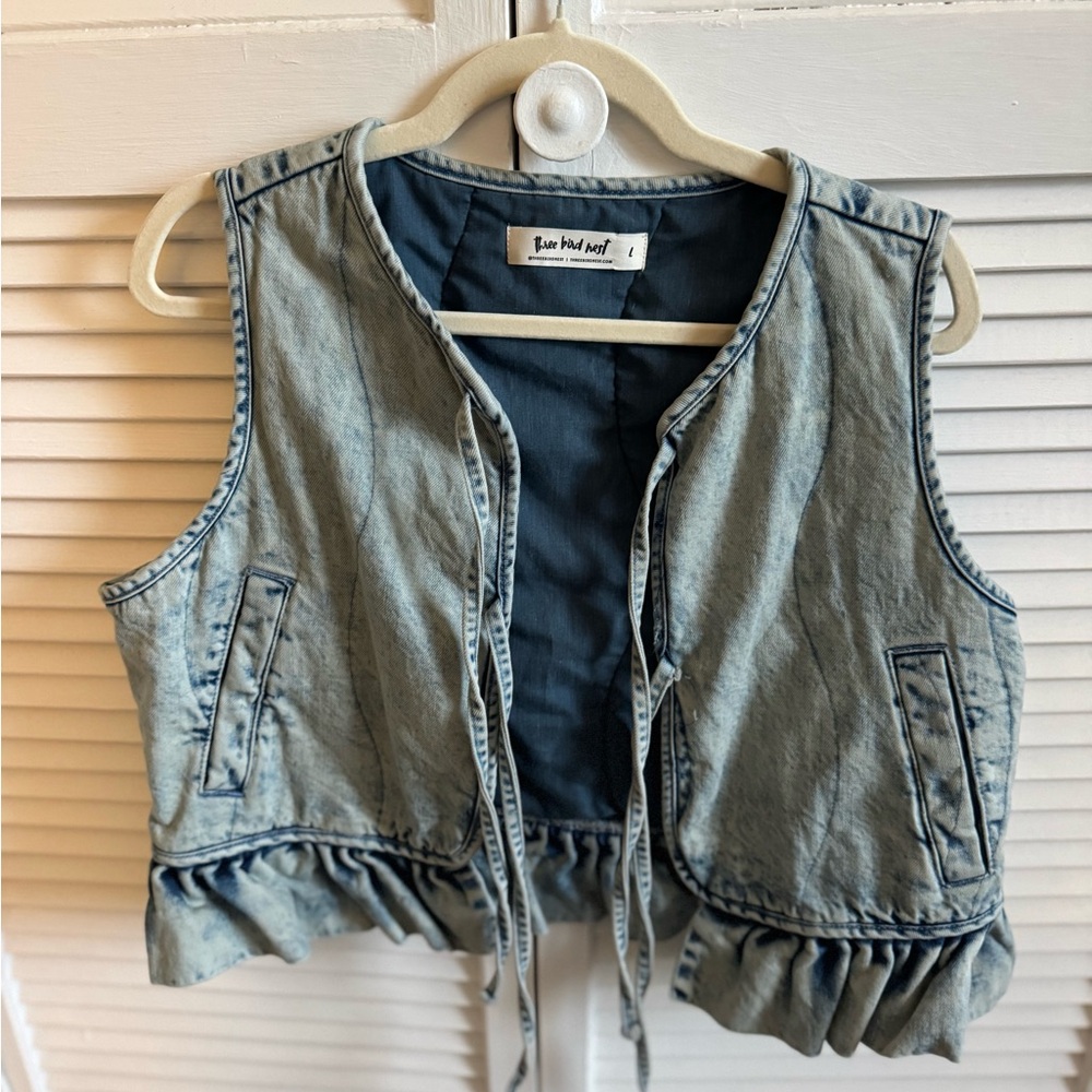Three Bird Nest Denim Vest